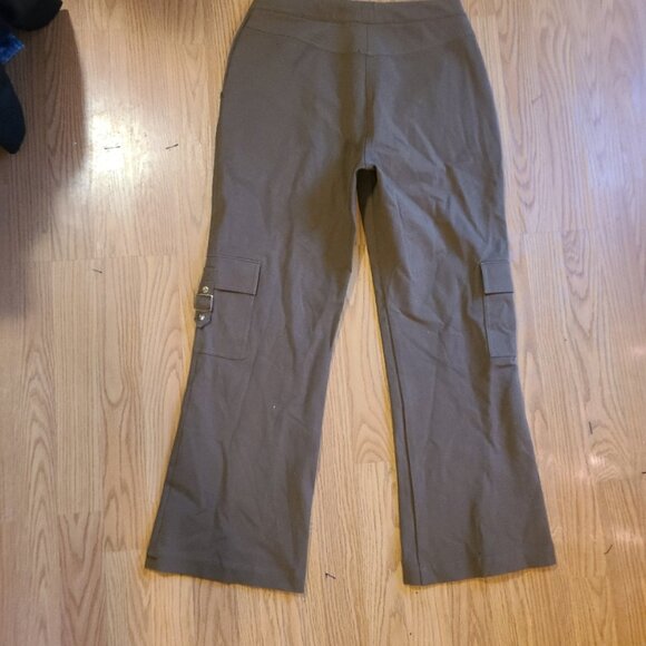 ST. JOHN SPORT MARIE GRAY STRAIGHT LEG CARGO PANTS STRETCH COTTON ANKLE CROP 4 - Picture 6 of 10